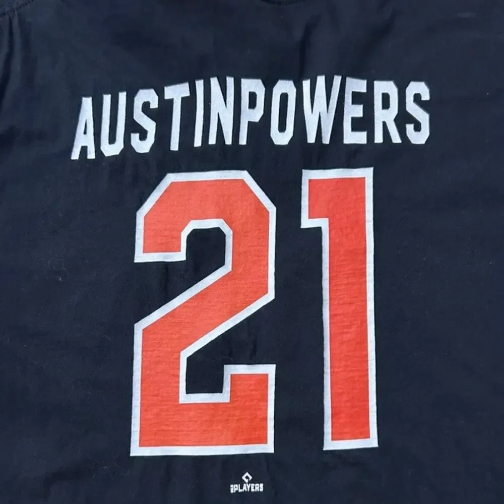 Baltimore Orioles MLB Austin Powers black orange fanatics shirt Size Large